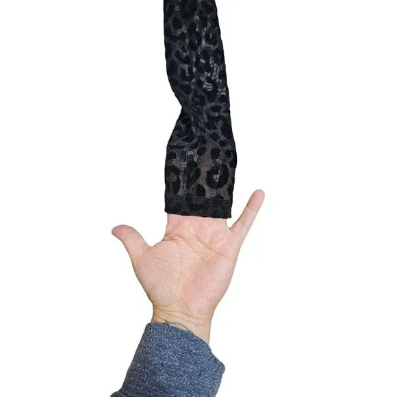 NWT Meshki black seara devore long sleeve corset top leopard mini dress size XS - Picture 11 of 13